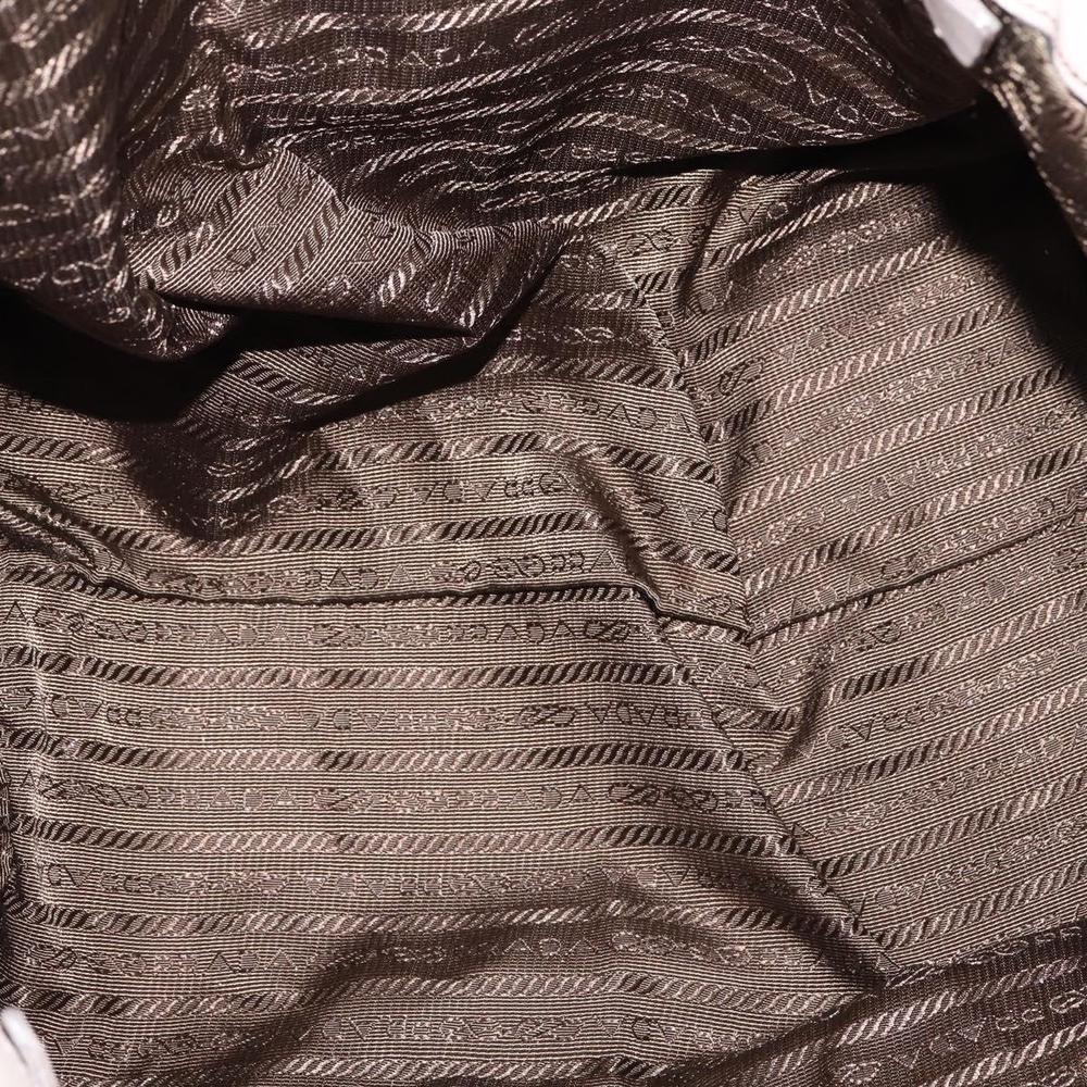 PRADA Gathered Hand Bag Leather 2way Beige Gold Auth BA5654 - Picture 11 of 16